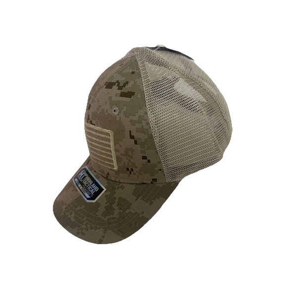 Highland Tactical American Flag Patch Mesh Snapback Hat Digi Camo OSFM - Picture 4 of 12